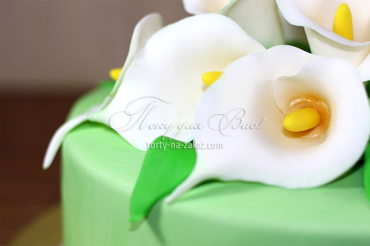 Торт свадебный мастичный с каллами Фото 5 Торт свадебный мастичный с каллами Фото 5